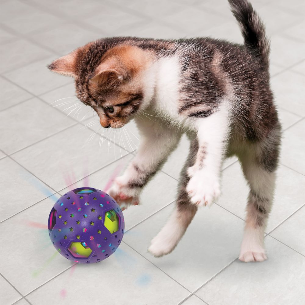 Pelota Con Luces Multicolores. En El Interior Tiene Una Bolsita De Catnip.